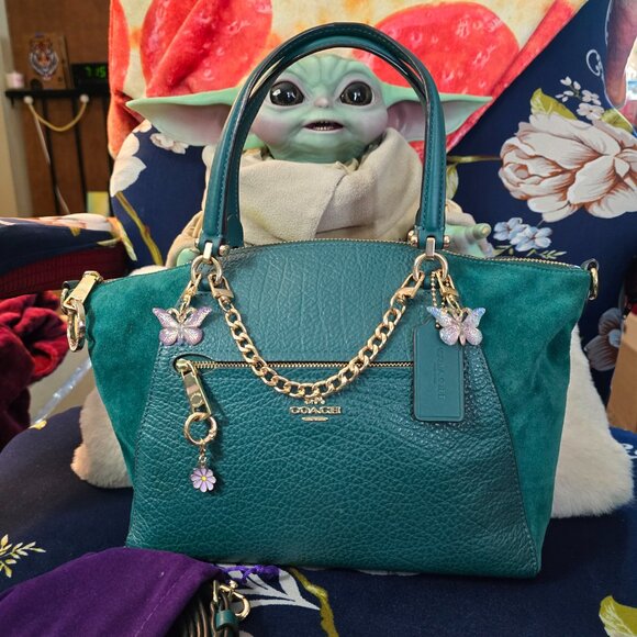 Coach Prairie Satchel in Viridian Green & Matching Wallet - Picture 2 of 15